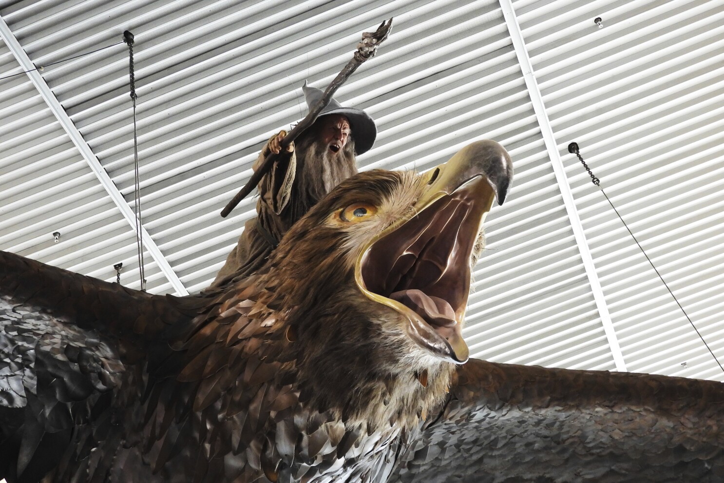 Giant sculpture of Gandalf riding an eagle departs Wellington airport for good