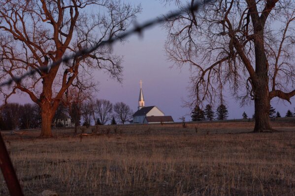 Zion Lutheran Church stands in Lake County, S.D., March 10, 2025, in one of the counties that a proposed Summit Carbon Solutions pipeline would cut through. (AP Photo/Nicole Neri)