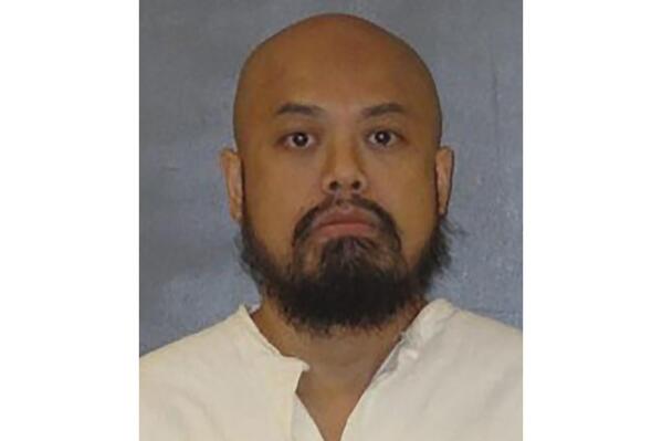 This image provided by the Texas Department of Criminal Justice shows Texas death row inmate Kosoul Chanthakoummane, who is scheduled to receive a lethal injection Wednesday, Aug. 16, 2022, in Huntsville, Texas. Chanthakoummane a North Carolina parolee faces execution for the slaying of a suburban Dallas real estate agent more than 16 years ago. He's condemned for fatally stabbing 40-year-old Sarah Walker in July 2006.  (Texas Department of Criminal Justice via AP)