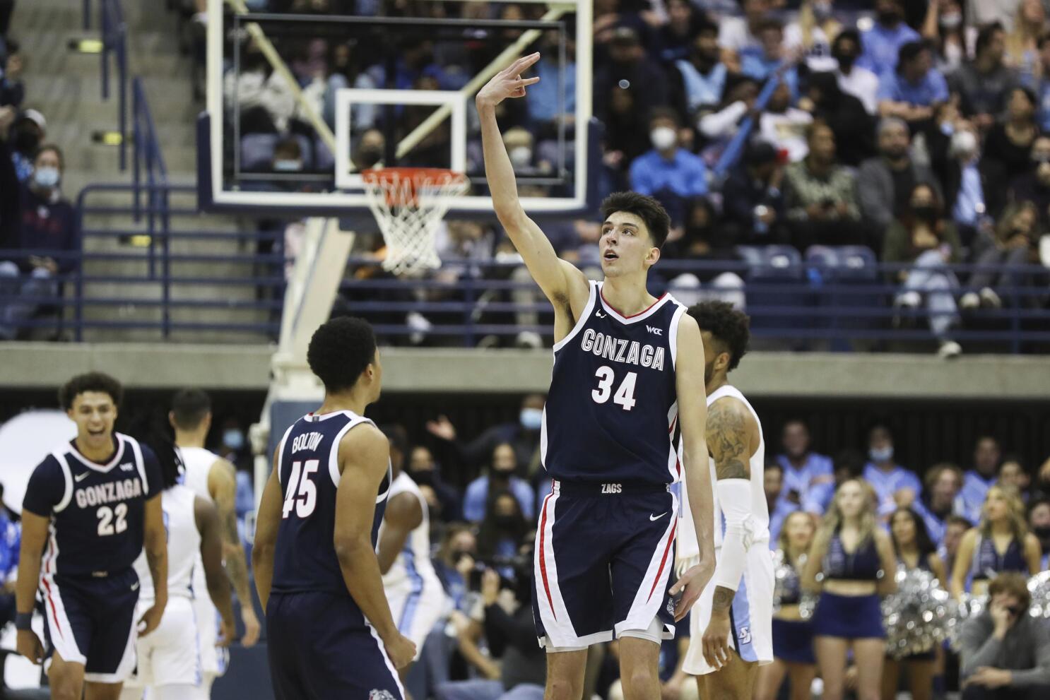 Recap and highlights: Chet Holmgren puts on a show as No. 2 Gonzaga routs  San Diego 92-62, Nonstop Local Sports