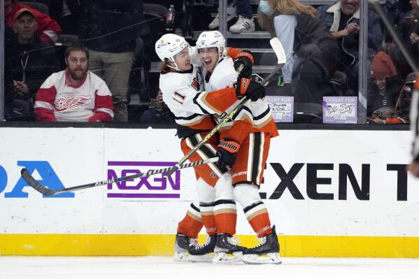 Anaheim Ducks' Max Comtois in action during an NHL hockey game