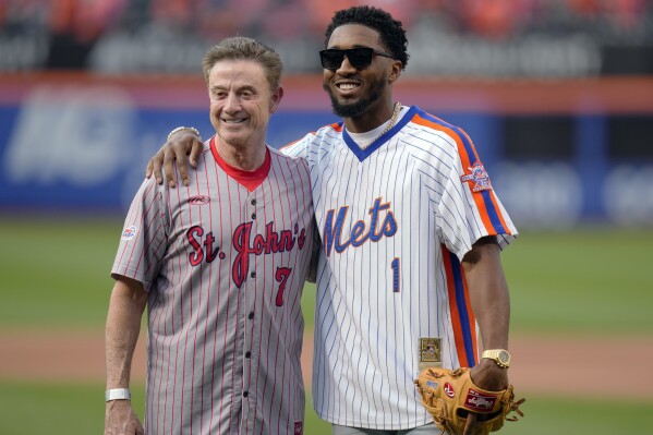 Rick Pitino, in NY state of mind at St John's, throws out first pitch  before Subway Series