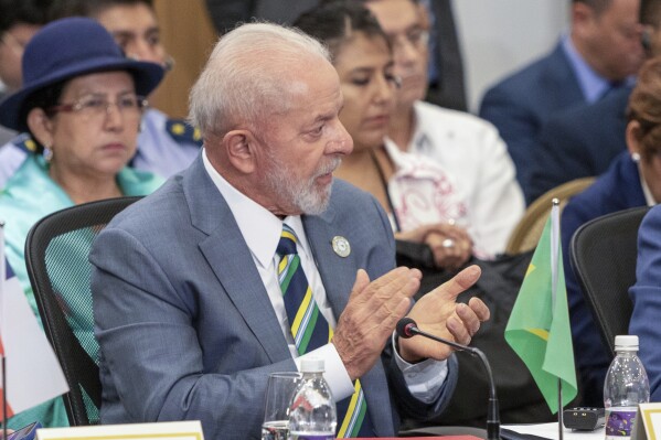 Brazil's President Luiz Inacio Lula da Silva attends the CELAC Summit in Buccament, Saint Vicent and the Grenadines, Friday, March 1, 2024. CELAC is the Community of Latin American and Caribbean States. (AP Photo/Lucanus Ollivierre)