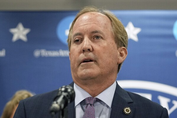 FILE - Texas state Attorney General Ken Paxton makes a statement at his office, May 26, 2023, in Austin, Texas. A lawyer for embattled Paxton said in a Monday, July 3, 2023, statement that the Republican will not testify in his upcoming impeachment trial. (AP Photo/Eric Gay, File)