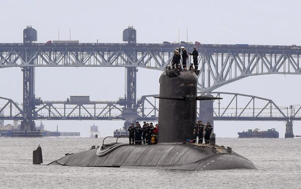 In this photo provided by U.S. Navy, French submarine FNS Amethyste (S605) transits the Thames River in preparation to arrive at Naval Submarine Base New London in Groton, Conn., Sept. 1, 2021. Australia's Prime Minister Scott Morrison on Friday, Sept. 17, rejected Chinese criticism of Australia's new nuclear submarine alliance with the United States and said he doesn’t mind that President Joe Biden might have forgotten his name. (Chief Mass Communication Specialist Joshua Karsten/U.S. Navy via AP)