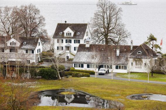 A general view shows the Steinfels estate in Staefa, outside Zurich on Thursday, January 20, 2022. Rock ‘n’ roll icon Tina Turner and her husband have reportedly bought a 70-million-Swiss-franc ($76 million) estate with 10 buildings, pond, stream, swimming pool and boat dock on Lake Zurich. The 82-year-old star’s husband, Erwin Bach, was quoted in daily Handelszeitung as saying the couple acquired the century-old, 24,000-square-meter (260,000-square-foot) property in the village of Staefa in September.   (Michael Buholzer)/Keystone via AP)