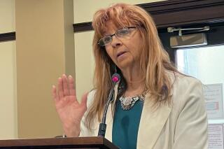 Republican state Rep. Karey Hanks addresses the House State Affairs Committee, Tuesday, March 2, 2021, in the Statehouse in Boise, Idaho. The committee introduced legislation to prohibit mask mandates in Idaho. (AP Photo/Keith Ridler)