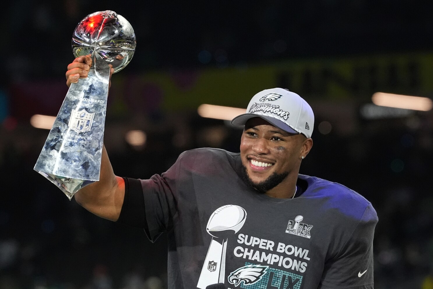It's time to revalue running backs after Saquon Barkley caps best rushing  year with Super Bowl win | AP News