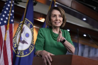 
              House Democratic Leader Nancy Pelosi of California, meets with reporters at her weekly news conference on Capitol Hill in Washington, Thursday, Dec. 6, 2018. (AP Photo/J. Scott Applewhite)
            