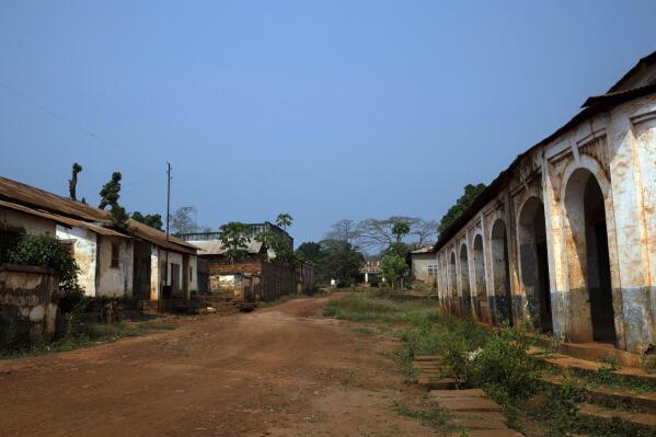 FILE - The streets of Bangassou, Central African Republic, remain empty on Feb. 13, 2021, as most residents fled when rebels attacked with heavy weapons on Jan. 3. The U.N. Security Council voted Friday, July 29, 2022, to relax the arms embargo against the Central African Republic, a disappointment to its government, which sought a complete lifting of the ban on the sale or transfer of weapons and ammunition. (AP Photo/Adrienne Surprenant, File)