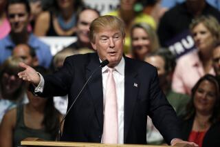FILE - In this July 25, 2015 file photo, Republican presidential candidate Donald Trump speaks in Oskaloosa, Iowa. Trump, widely believed to the be the wealthiest American ever to run for president, is nowhere among the ranks of the country’s most generous citizens, according to an Associated Press review of his financial records and other government filings. (AP Photo/Charlie Neibergall, File)