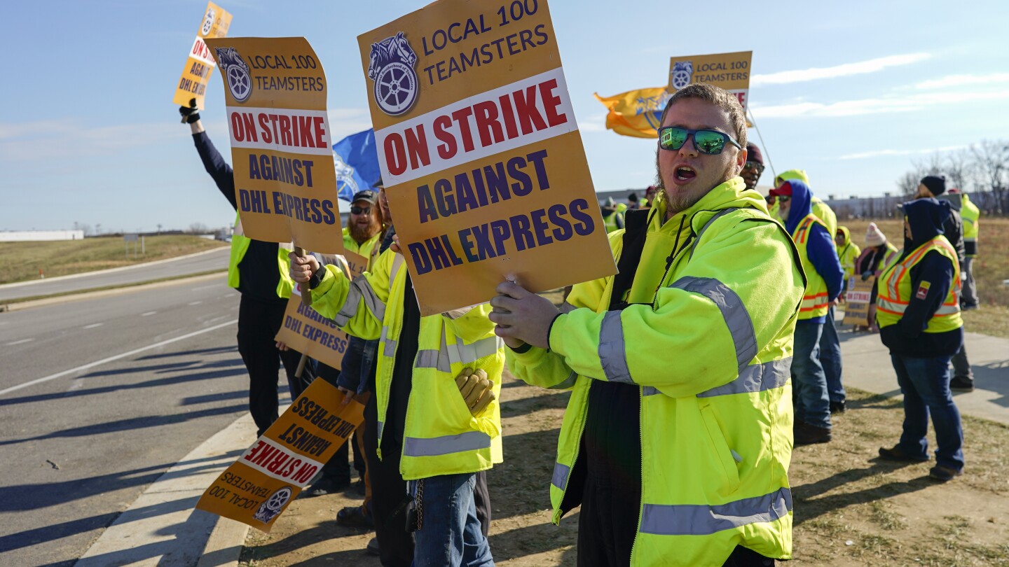 Unionized DHL Express workers strike at critical Cincinnati air cargo hub