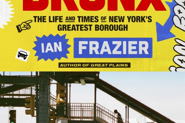This photo provided by Farrar, Straus and Giroux shows the book jacket cover for "Paradise Bronx," by author Ian Frazier, one of two winners of the Gotham Book Prize for outstanding work about New York City. (Farrar, Straus and Giroux via AP)