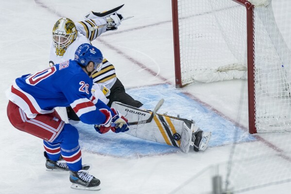 Vesey puts New York ahead, Krieder scores 2, Rangers beat Bruins 7