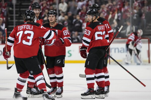 New Jersey Devils' Dougie Hamilton during the third period of an