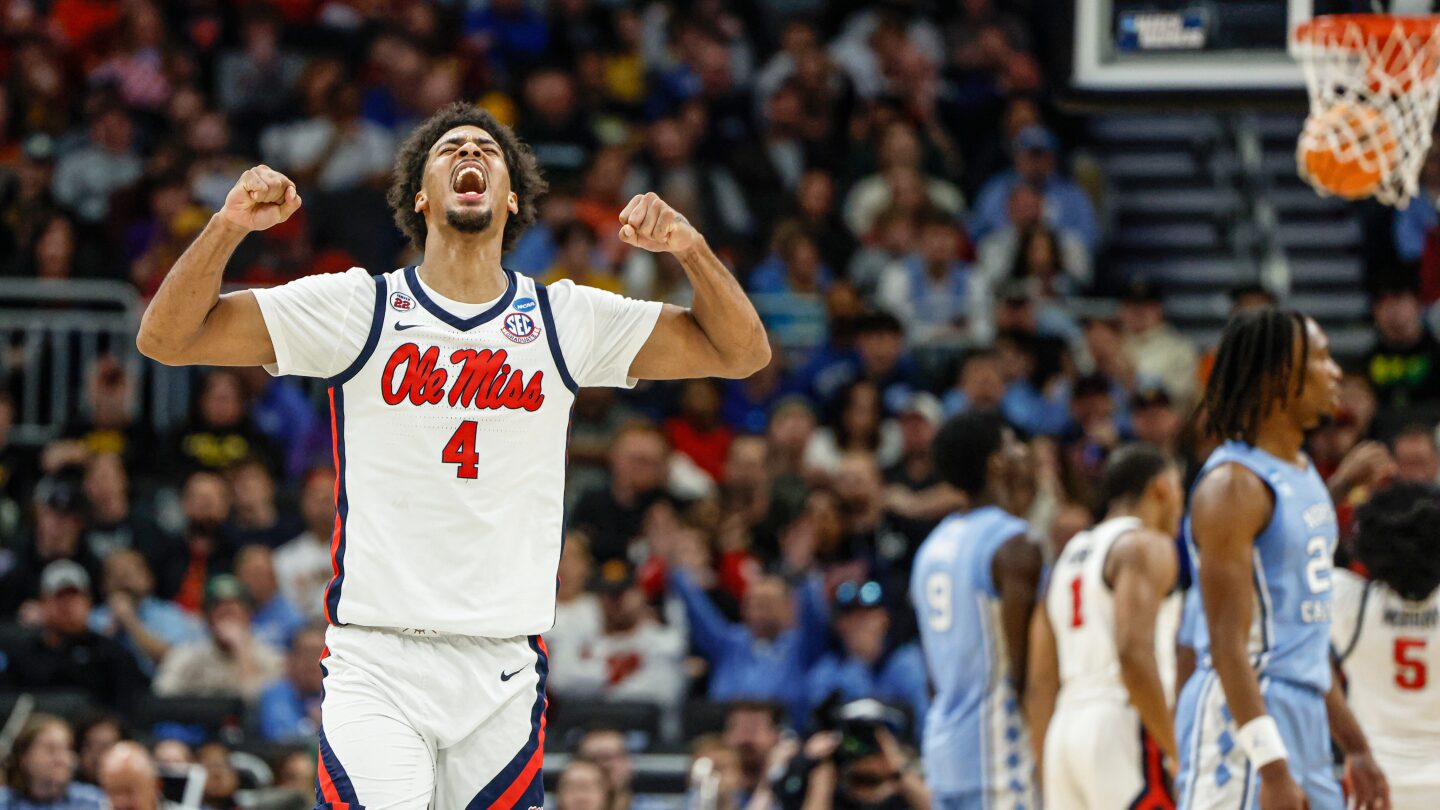 Ole Miss holds off frantic UNC comeback to beat Tar Heels 71-64 in NCAA Tournament
