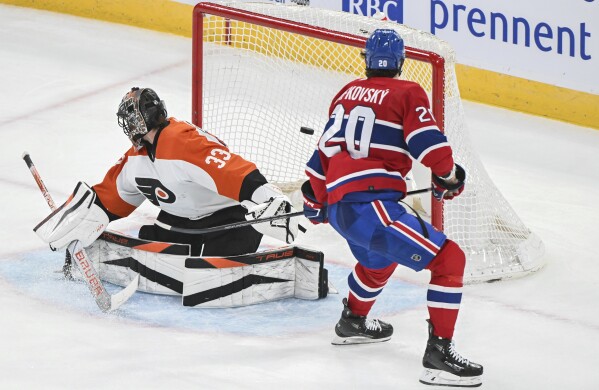 Juraj Slafkovsky nets hat trick, Canadiens hand Flyers eighth