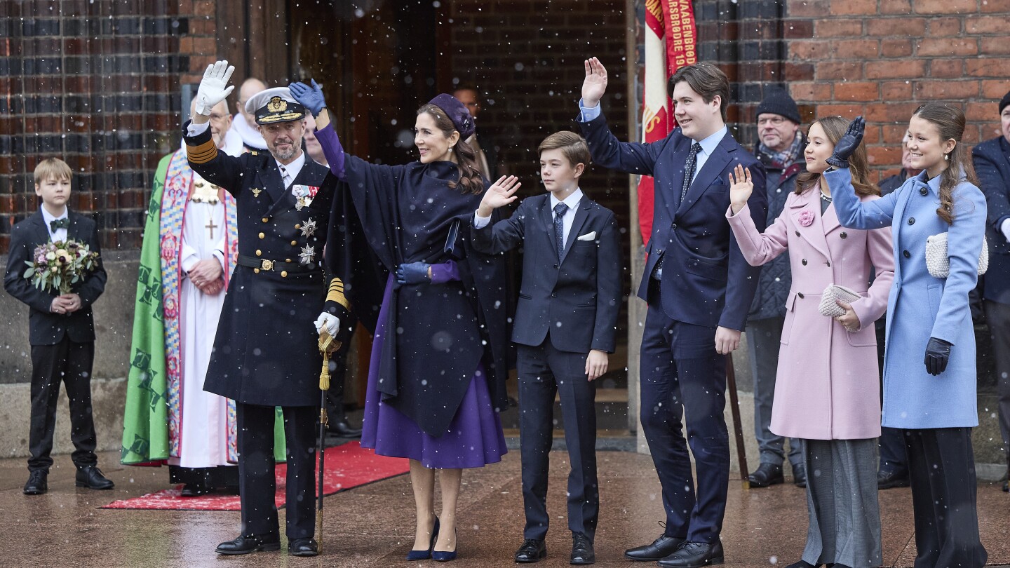 Danish royals attend church service to mark King Frederik’s first visit outside the capital
