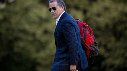 FILE - Hunter Biden, the son of President Joe Biden, walks from Marine One upon arrival at Fort McNair, June 25, 2023, in Washington. The Republican chairmen of three key House committees are joining forces to probe the Justice Department's handling of charges against Hunter Biden after making sweeping claims about misconduct at the agency. (AP Photo/Andrew Harnik, File)