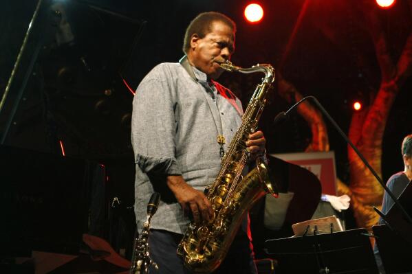 FILE - Jazz saxophonist Wayne Shorter performs at the 5 Continents Jazz Festival in Marseille, southern France on July 23, 2013. Shorter, whose lyrical jazz compositions and pioneering saxophone playing sounded through more than half a century of American music and made him one of the most influential innovators in jazz, died in Los Angeles on Thursday, March 2, 2023. He was 89. (AP Photo/Claude Paris, File)