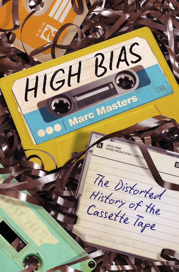 This cover image released by University of North Carolina Press shows “High Bias: The Distorted History of the Cassette Tape," by music journalist Marc Masters. (University of North Carolina Press via AP)