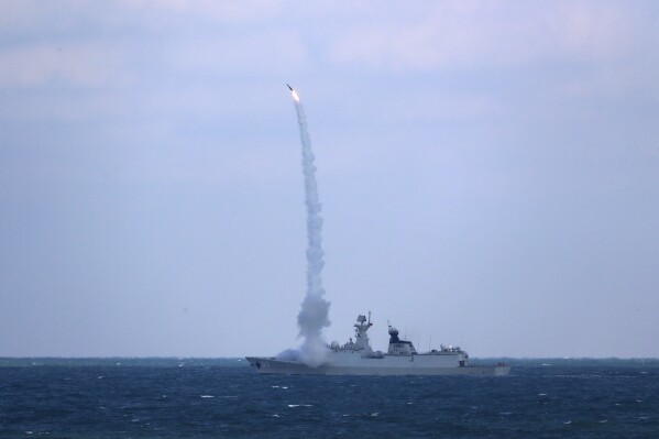 FILE - In this photo released by Xinhua News Agency, Chinese naval frigate Binzhou takes part in a joint naval drills with Russian warships in the East China Sea on Dec. 27, 2022. The head of the U.S. Indo-Pacific Command said Monday Dec. 18, 2023 he is “very concerned” about increased joint military actions by China and Russia in the region. (Xu Wei/Xinhua via AP, File)