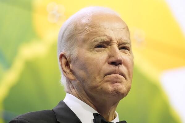 President Joe Biden speaks at the Asian Pacific American Institute for Congressional Studies' 30th annual gala, Tuesday, May 14, 2024, in Washington. (AP Photo/Alex Brandon)