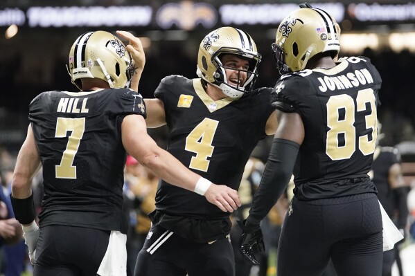 Saints are set up for a playoff push despite a middling first 9 weeks | AP  News