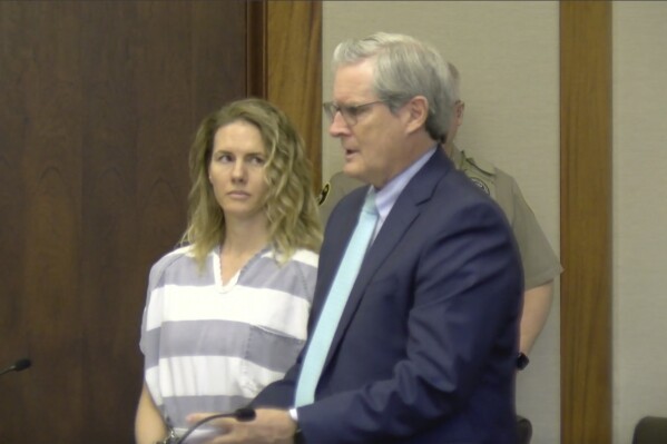 This image from video shows Ruby Franke during a hearing Monday, Dec. 18, 2023, in St. George, Utah. Franke, a Utah mother of six who gave parenting advice via a once-popular YouTube channel called "8 Passengers" has pleaded guilty to four counts of aggravated child abuse for abusing and starving two of her children. (Ron Chaffin/St. George News via AP, Pool)