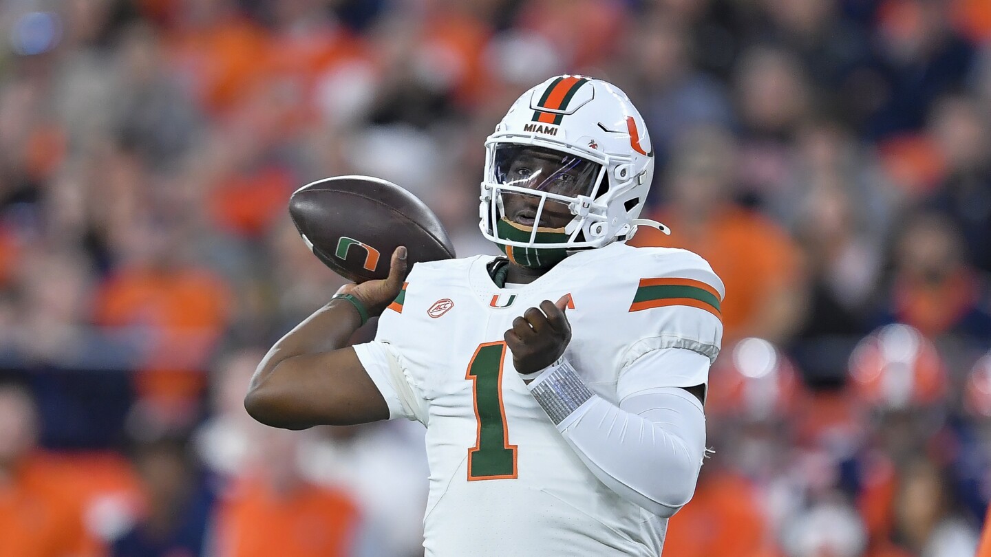 Miami’s Cam Ward wins the Manning Award as top college QB, says it can help him prepare for NFL
