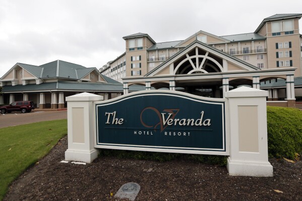 FILE - The Veranda hotel on May 13, 2014, in Tunica Resorts, Miss., one of two hotels being considered to house unaccompanied immigrant children in northwest Mississippi. The hotels were part of a Harrah's casino complex that closed in 2014. (AP Photo/Rogelio V. Solis, File)