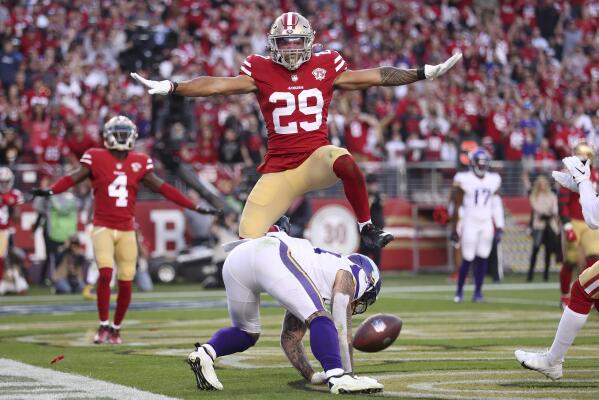 San Francisco 49ers safety Talanoa Hufanga (29) first half of an