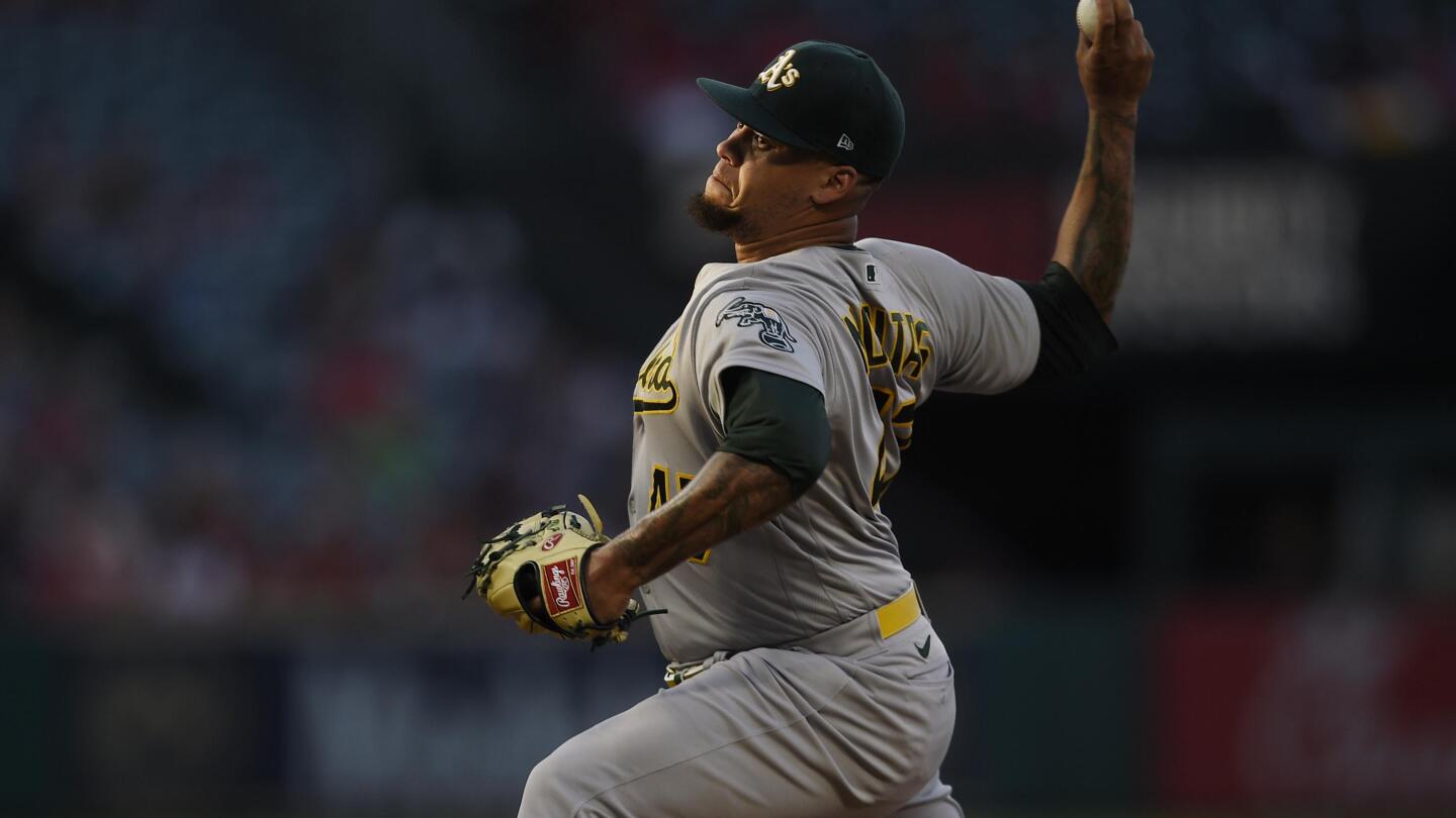 A's Frankie Montas strikes out 10 in near-complete game vs. Tigers