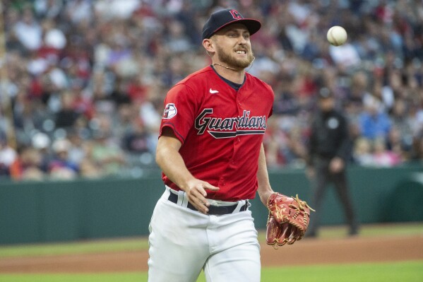 Guardians place rookie pitcher Tanner Bibee on injured list, ending  right-hander's solid season | AP News