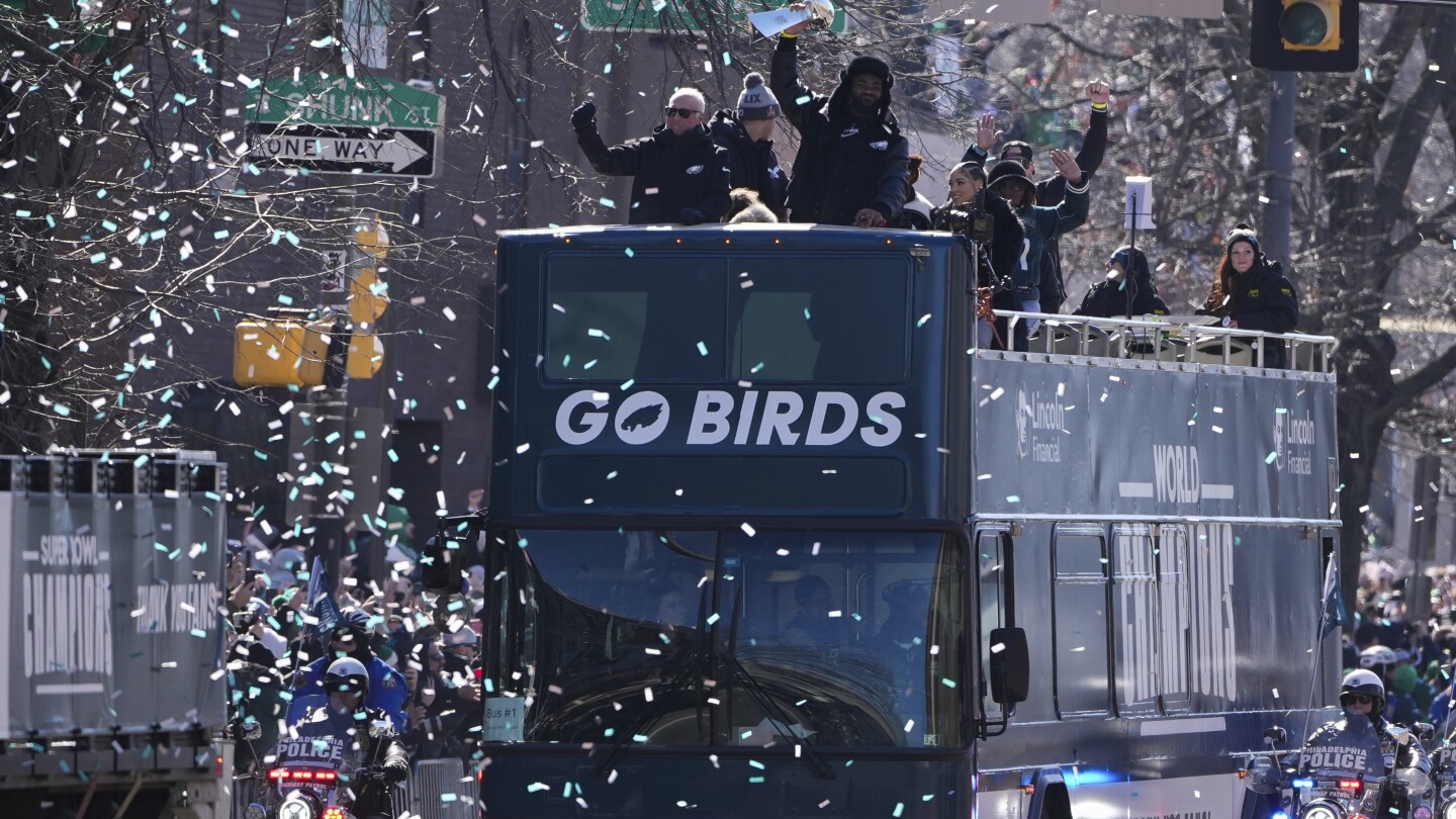 Philadelphia turns green on Valentine’s Day to celebrate Super Bowl champions