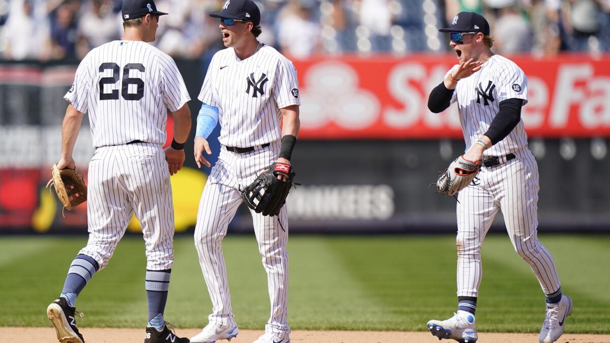 New York Yankees designated hitter Clint Frazier celebrates