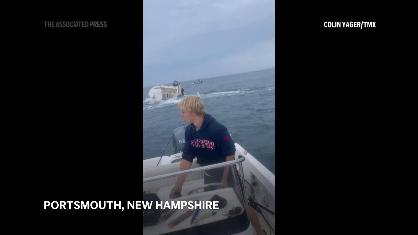 Un barco pesquero volcó frente a la costa de Whaleman, New Hampshire.