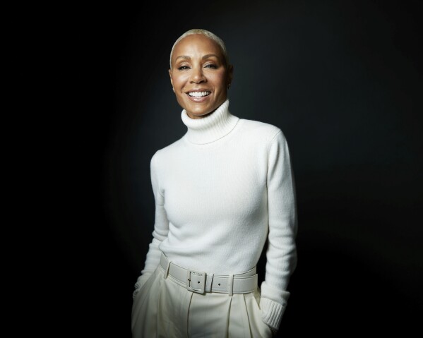 Jada Pinkett Smith poses for a portrait to promote her new memoir "Worthy" on Monday, Oct. 16, 2023, in New York. (Photo by Taylor Jewell/Invision/AP)