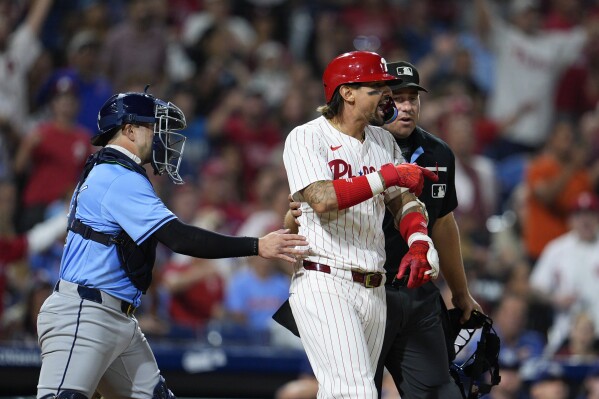 Rays pitcher Edwin Uceta suspended 3 games for intentionally throwing at  Phillies' Nick Castellanos | AP News