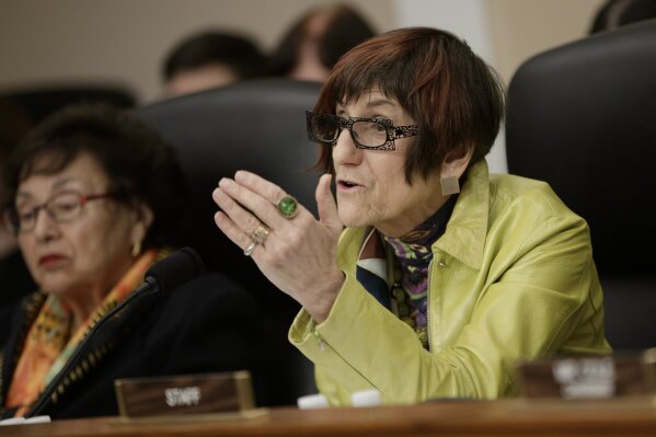 
              Rep. Rosa DeLauro, D-Conn. questions Health and Human Services Secretary Tom Price on Capitol Hill in Washington, Wednesday, March 29, 2017. during a House Appropriations subcommittee to outline the Trump Administration's proposals to trim the HHS budget. (AP Photo/J. Scott Applewhite)
            