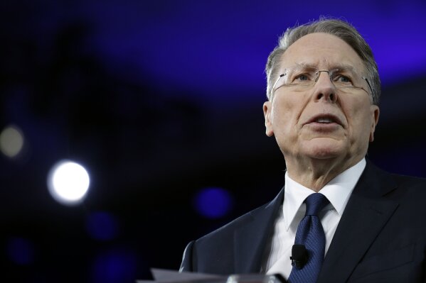 FILE - In this Feb. 24, 2017 file photo, National Rifle Association (NRA) Executive Vice President and Chief Executive Officer Wayne LaPierre speaks at the Conservative Political Action Conference (CPAC) in Oxon Hill, Md.  Amid all the turmoil engulfing the National Rifle Association there’s one big question: Will it still be a force to be reckoned with in the 2020 presidential campaign? 
(AP Photo/Alex Brandon)