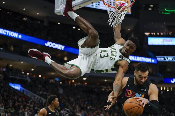 Bucks rout short-handed Heat 124-102 without Antetokounmpo