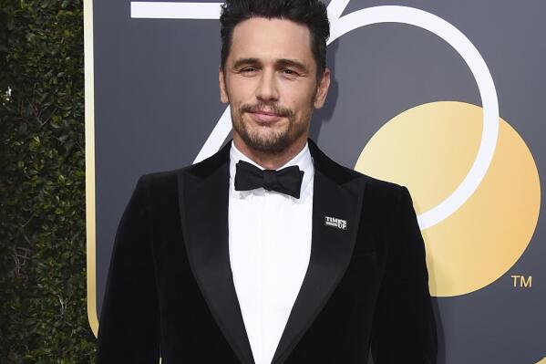 FILE - In this Jan. 7, 2018 file photo, James Franco arrives at the 75th annual Golden Globe Awards in Beverly Hills, Calif. Facing accusations by an actress and a filmmaker over alleged sexual misconduct, James Franco said on CBS’ “The Late Show with Stephen Colbert” on Tuesday the things he’s heard aren’t accurate but he supports people coming out “because they didn’t have a voice for so long.” (Photo by Jordan Strauss/Invision/AP, File)
