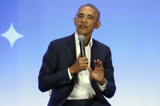 FILE - This Feb. 19, 2019, file photo shows former President Barack Obama speaking at the My Brother's Keeper Alliance Summit in Oakland, Calif. Obama’s “A Promised Land” sold nearly 890,000 copies in the U.S. and Canada in its first 24 hours, putting it on track to be the best selling presidential memoir in modern history. (AP Photo/Jeff Chiu, File)