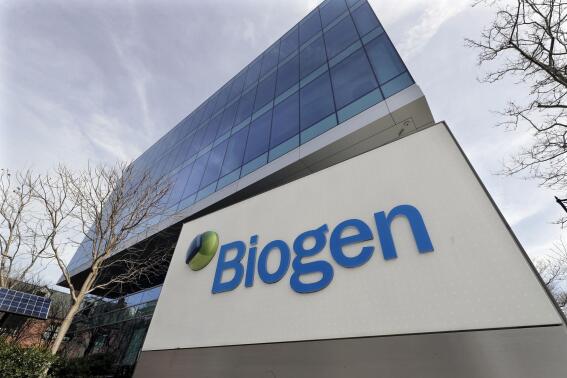 FILE — The Biogen Inc., headquarters is shown March 11, 2020, in Cambridge, Mass. Biogen has agreed, Monday, Sept. 27, 2022,  to pay $900 million to resolve allegations that it violated federal law by paying kickbacks to doctors to persuade them to prescribe its multiple sclerosis drugs, federal prosecutors said. (AP Photo/Steven Senne, File)