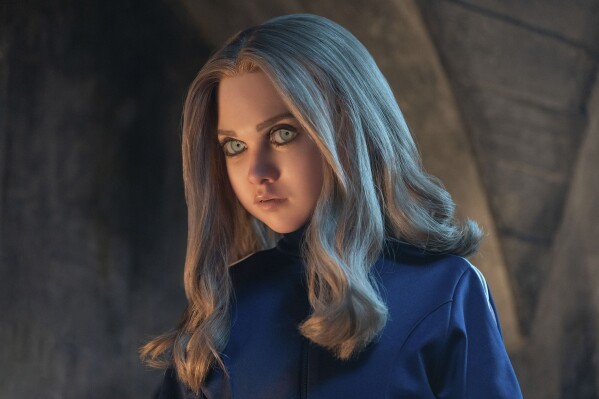 This image released by Universal Pictures shows a scene from "M3gan 2.0." (Geoffrey Short/Universal Pictures via AP)