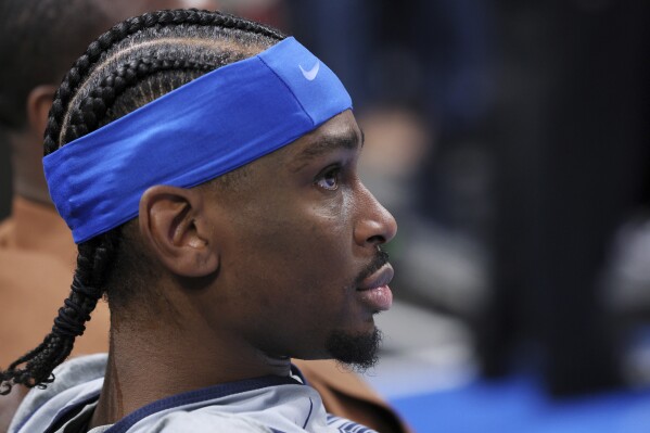 Oklahoma City Thunder guard Shai Gilgeous-Alexander watches during practice, Wednesday, June 4, 2025, ahead of Game 1 of the NBA Finals basketball series against the Indiana Pacers in Oklahoma City. (AP Photo/Nate Billings)