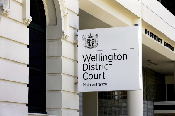 In this undated photo the Wellington District Court exterior is photographed in Wellington, New Zealand. (Monique Ford/STUFF/Fairfaz New Zealand via AP)