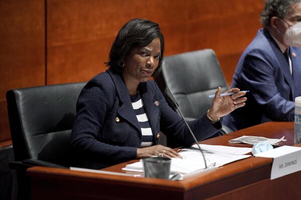 FILE - In this June 10, 2020, file photo Rep. Val Demings, D-Fla., asks questions during a House Judiciary Committee hearing on proposed changes to police practices and accountability on Capitol Hill in Washington. Demings is running for Republican Sen. Marco Rubio’s Florida seat. (Greg Nash/Pool via AP, File)