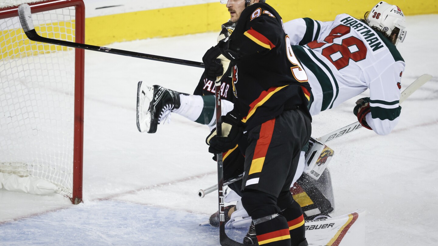 Andersson scores shootout winner, and the Flames hold off a late Wild ...